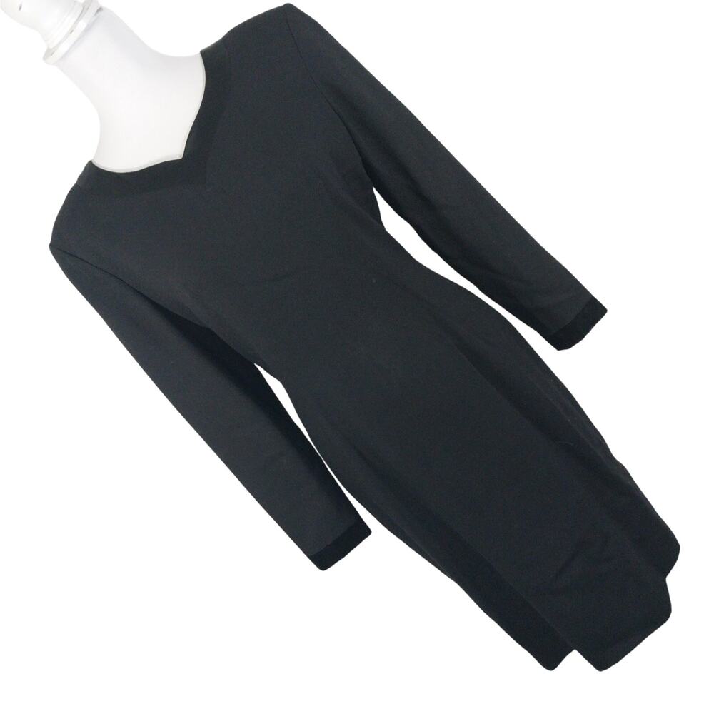 SPECTATOR, NY! RICH BLACK FINE WOOL BLEND ELEGANT & UNDERSTATED L/S DRESS! SZ 6